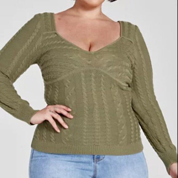 #23 NWOT Aria Cable Knit Pullover Sweater - Picture 2 of 4